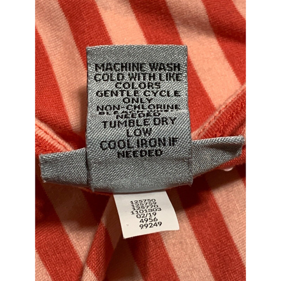 Catherines Shirt Top Women Size 1X Orange Stretch Striped Dolman Short Sleeve - Picture 9 of 12